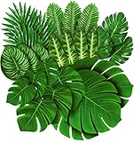 78 Stück 8 Arten von gefälschten Blättern, Tropische Palmblätter, Monstera-Blätter, künstliche Blätter für Safariparks,