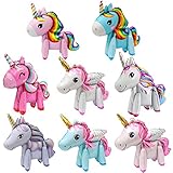 Folienballon Einhorn,8 Stück 3D Einhorn Luftballons,Folienballon Einhorn Set,Einhorn Luftballons Helium,Walking Einhorn Ballon,Einhorn Ballons Geburtstag,Aluminiumfolie Einhorn Luftballons
