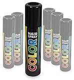 KarnevalsTeufel Hairspray Color in verschiedenen Farben buntes Haarspray Haarschmuck farbig (Schwarz)