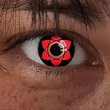 aricona Kontaktlinsen - Sharingan Kontaktlinsen Uchiha Sasuke - Farbige Kontaktlinsen ohne Stärke für Cosplay, Karneval, Fasching, Motto-Partys und Halloween Kostüme, 2 Stück