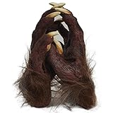 JIAHG Realistische Werwolf Klaue Handschuhe Pelzige Tierhandschuhe Lange Fingernägel Handschuh Halloween Plüsch Horror Handschuhe Cosplay Tier Klaue Handschuhe Gothic Dämon Vampir Handschuhe