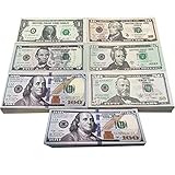 120 Blätter Prop Money,Spielgeld Dollar Scheine Originalgröße,Copy Money,Spielgeld für Kinder Kaufladen,Cash Film Play Toy Set (20 x 1$,10$,20$,50$,100$)