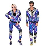 W WIDMANN MILANO Party Fashion - Kostüm Trainingsanzug Disco, 80er Jahre Outfit, Jogginganzug, Retro-Style, Faschingskostüme