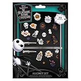 The Nightmare Before Christmas 20-teiliges Magnet-Set (Colourful Shadows -Designs) Mini-Magnete, Kühlschrankmagnete - Offizielles Lizenzprodukt
