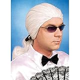 NET TOYS Perücke Karl Männerperücke mit Zopf weiß Zopfperücke Karneval Lagerfeld Herrenperücke, Einheitsgröße, Kunsthaar