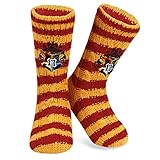 Harry Potter Kuschelsocken Damen, Rutschfeste Socken mit Noppen, Geschenke für Frauen (Orange)