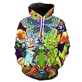 Rick and Morty Kapuzenpullover mit Tasche, Cartoon Charakter Paar Pullover (RM04-L/XL)