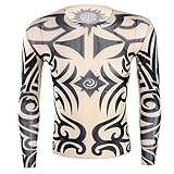 Freebily Herren Langarmshirt Tattoo Shirt Tattoo-Pullover Männer Langarm T-Shirt Hemd Nachtclub Party Kostüm Clubwear D One Size