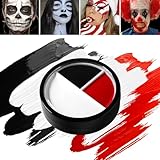 Afflano Clown Makeup Weiß Schwarz Rot Gesichtsfarbe, Gesicht Körper Farbe für Erwachsene, SFX Joker Zombie Vampir Skelett Kostüm Cosplay Party Face Body Paint Halloween Schminke, Klein 17 g
