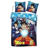 Difuzed Aymax S.P.R.L. Dragonball Super Bettwäsche, wendbar, Bettbezug 140 x 200 cm + Kissenbezug 63 x 63 cm