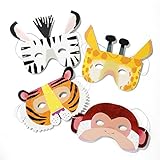 Talking Tables Tiermasken für Kinderparties, 8 Stück (einschl. Tiger, Zebra, Affe & Giraffe)