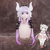 Kanna VEVEFHUANG Dragon Kamui Kobayashi-san Chi No Maid Cosplay Gradient Wigs Peluca Horns Headdress Hair Ornaments Accessories one Set