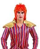 Fun Shack Orangene Rocker Perücke Herren, Rocker Perücke Damen, Vokuhila Perücke Herren, Perücke 80er Jahre Herren, Punker Perücke Herren, Perücke Punk Damen, Rockstar Perücke