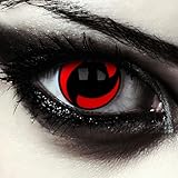 DESIGNLENSES rot schwarze farbige Kontaktlinsen, 1 Paar/ 2 Stück, Sharingan Itachi Uchiha Mangekyou Cosplay 'Itachi'