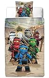 Ninjago Jungen Bettwäsche Set · Kinderbettwäsche · Lego Motiv BE COOL · 2 teilig · Kissenbezug 80x80 + Bettbezug 135x200 cm · 100% Baumwolle in glatter Renforcé Qualität
