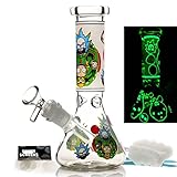 Glas-Bong mit Perkolat, Mini-Bong mit 14,5 mm Bong-Schüssel, Höhe 20 cm, Bubbler-Glaspfeife zum Räuchern von Eisbongs