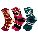Harry Potter Socken, Hogwarts Gryffindor Slytherin Design, 3er Pack, Hausschuhsocken Erwachsene, Geschenke, Einheitsgröße EU 36 bis 40, Mehrfarbig, 2200008099