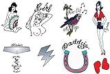 costumebase Deluxe Amy Winehouse Kostüm Tattoos 9er Set Temporäre Goth