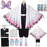 YYDSXK Nezuko Tanjirou Cosplay, Nezuko Tanjirou Kochou Shinobu Mitsuri Kostüm Set, Kimono Cape Ensemble, Geschenk für Kinder, Nezuko Tanjiro Kostüm für Karneval Halloween Weihnachten