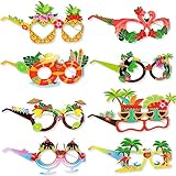 Sommerfest Fotorequisiten 8er Lustige Party Brillen Foto Booth Props Requisiten Maskerade Masken Kostüm Dekoration für Kinder Erwachsene Karneval Fasching Ball Geburtstag Hawaiian Tropische Party