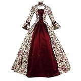 YWBleked Fasching Karneval Renaissance Kleid,Mittelalterliches Kleid Damen Rokoko Ballkleid Halloween Dress Kawaii Prinzessinnenkleid