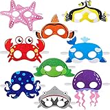 Ozeantiere Filz Masken Meerestier Masken für Unter dem Meer Thema Geburtstag Halloween Verkleidung Kostüm Party Zubehör (18 Stück)