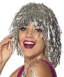 Boland 85903 - Perücke Metallic, Silber, Foliensträhnen, für Damen, Accessoire, Kostümzubehör, Partyperücke, Pop, Schlagermove, Festival, Spacegirl, Glitzer, Mottoparty, Karneval, Silvester