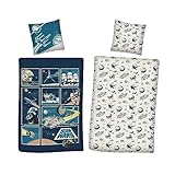 AYMAX Star Wars Wende Bettwäsche Set 2 TLG. 135 x 200 cm 80 x 80cm, Mehrfarbig
