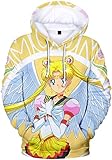 Silver Basic Damen Kapuzenpullover Crystal Anime Space Manga Hooded Sweatshirt Hoodie 4576-XL2
