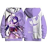 oneforus Spiel Genshin Impact Raiden Shogun Unisex Kapuze Yoimiya Damen Mode Pulli Oberteile Yae Miko Herren Anime Cosplay Kapuzen Sweatshirt Outwear Jacke für Erwachsene Jugend