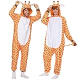 Spooktacular Creations Unisex Erwachsene Plüsch Pyjama Schlafanzug, Damen Herren Jumpsuit Jumpsuit Giraffe Tier Kostüm Halloween Karneval Kostüm,M