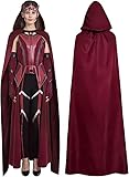 Infinity Gauntlet Wanda Maximoff Cosplay Kostüm Damen Scarlet Cosplay Hexe Umhang Maximoff Kopfbedeckung Komplettes Set Outfit Halloween Cosplay Kostüm