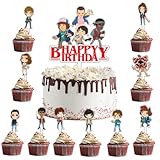 11 Stück StrangerThing Torten deko Geburtstag,StrangerThing Tortendeko,StrangerThing Cupcake Topper,Cake Decoration,Tortendeko Geburtstag für Kinder Mädchen Junge