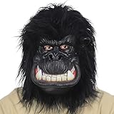 shayulajiao Gorilla & Schimpansen Maske Latex-Vollkopfmaske, Realistisches Tierkostüm für Erwachsene mit Atmungsaktivem Design, Gruselige & Lustige Karneval-Maske für Halloween-Party (Ohne Montage)