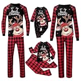 Familie Schlafanzug Rentier Weihnachtspyjama Lange Outfit Jumpsuit Winter Damen Herren Jungen Und Mädchen Weihnachtspyjama Familie Set Weihnachtskleidung Nachtwäsche Weihnachts Matching Pyjamas