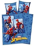 Wild South Shop Disney Marvel Spiderman Bettwäsche 80x80 + 135x200cm 100% Baumwolle mit Reißverschluss