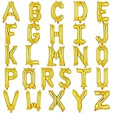 16 Zoll Klein Luftballon Buchstaben G Gold Ballons Small Mylar Alphabet Folienballon Jubiläum Babyparty Hochzeit Geburtstag Party Dekoration 40cm（Gold G）