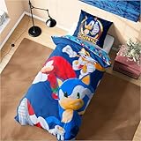 SONIC THE HEDGEHOG Bettbezug Set für Jungen & Teenager, Kinder Bettwäsche 135x200 cm