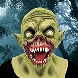 Gruselige Vampir Maske Halloween, Halloween Vampir Maske, Evil Monster Demon Scary Maske, Vampirmaske Gruseliges, Vampir Grusel Maske, Scharfsohrelfe Latex Maske für Halloween, Cosplay, Kostümpartys