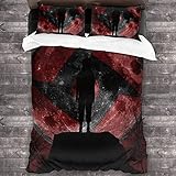 ANSSON Uchiha Itachi Mikrofaser Bettwäsche,Akatsuki Kinder Bettwäsche-Sets,Anime-Fans Geschenk,Sharingan Bettbezug + 2 Kissenbezug (Single 135x200, Itachi5)