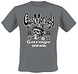 Gas Monkey Garage Custom Motors Skull Männer T-Shirt grau XL