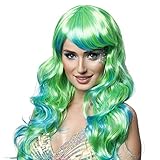 Boland 85742 - Erwachsenen-Perücke Aqua, langes Kunsthaar, Frisur, Meerjungfrau, Nixe, Grün-Türkis, Kostüm, Karneval, Mottoparty