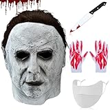 Cheloveer 5 PCS Michael Myers Maske, Halloween Maske Michael Myers Full Head Cover Maske Mit Haar Michael Maske Erwachsene Für Halloween Michael Myers Maske Karneval Maskerade Party