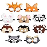 JAHEMU Tiermasken Filz Masken Kindermasken Halloween Maske Partymasken Weihnachten Geburtstag Geschenke für Kinder