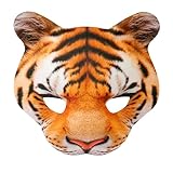 W WIDMANN MILANO Party Fashion - Tiermaske kinnlos aus Stoff, Accessoire für Karneval, Mottoparty