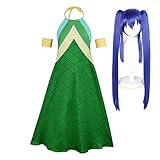 Zhongkaihua Fairy Tail Wendy Marvell Cosplay Kostüm Kleid Perücke Anime Uniform Outfit Set für Mädchen Komplettes Set Dress Up Halloween Rollenspiel Anzug