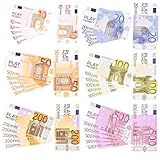 Spielgeld, Geld, 120 Blätter Spielgeld Euro Scheine Falschgeld 6 Verschiedene Werte, für Lern Und Spielzwecke Rechengeld Kinder Kaufladen Mathematik Zählen Und Währungskenntnisse