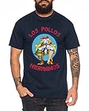 Los Pollos Herren T-Shirt Hermanos Bad Heisenberg Breaking, Farbe:Dunkelblau;Größe:XL