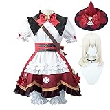 Xinchangda Klee Cosplay Kostüm für Frauen Spiel Cartoon Klee Cosplay Kostüm Full Set, Halloween Weihnachten Party Uniformen Anzug