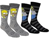 The Simpsons Homer Simpson Casual Crew Socken, 2 Paar, Grau meliert, Grau meliert, Einheitsgr��e